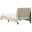 seng med madras 90x190 cm stof cremefarvet