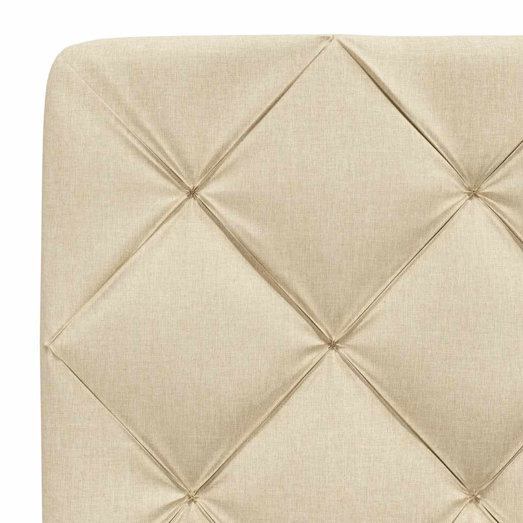 Seng med madras 140x190 cm stof cremefarvet