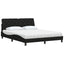 Seng med madras 160x200 cm stof sort