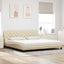 seng med madras 200x200 cm stof cremefarvet