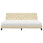seng med madras 200x200 cm stof cremefarvet