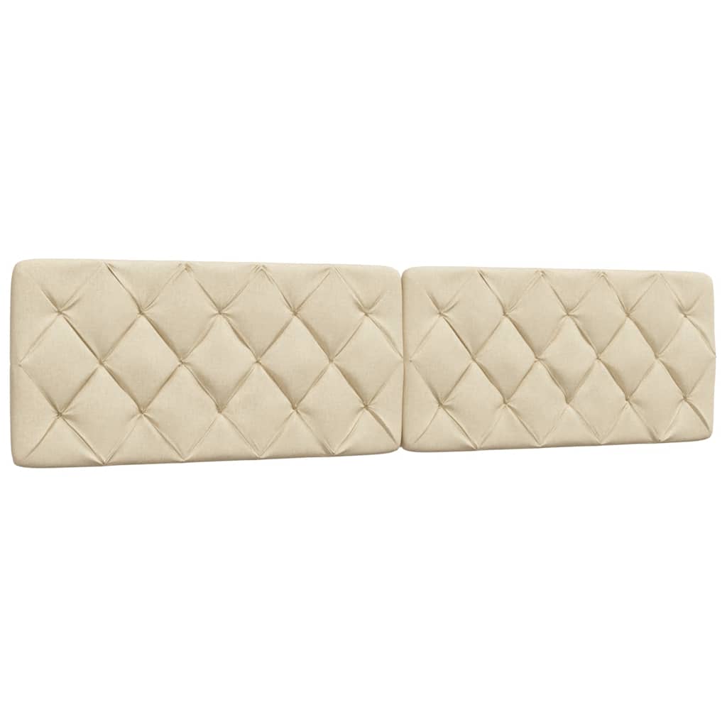 seng med madras 200x200 cm stof cremefarvet