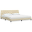 seng med madras 200x200 cm stof cremefarvet
