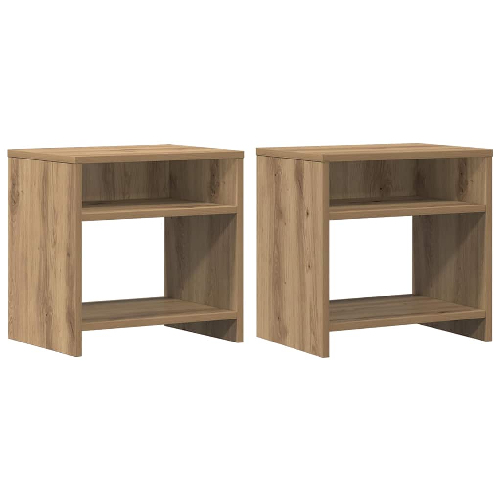 sengeborde 2 stk. 40x30x40 cm konstrueret træ kunsteg
