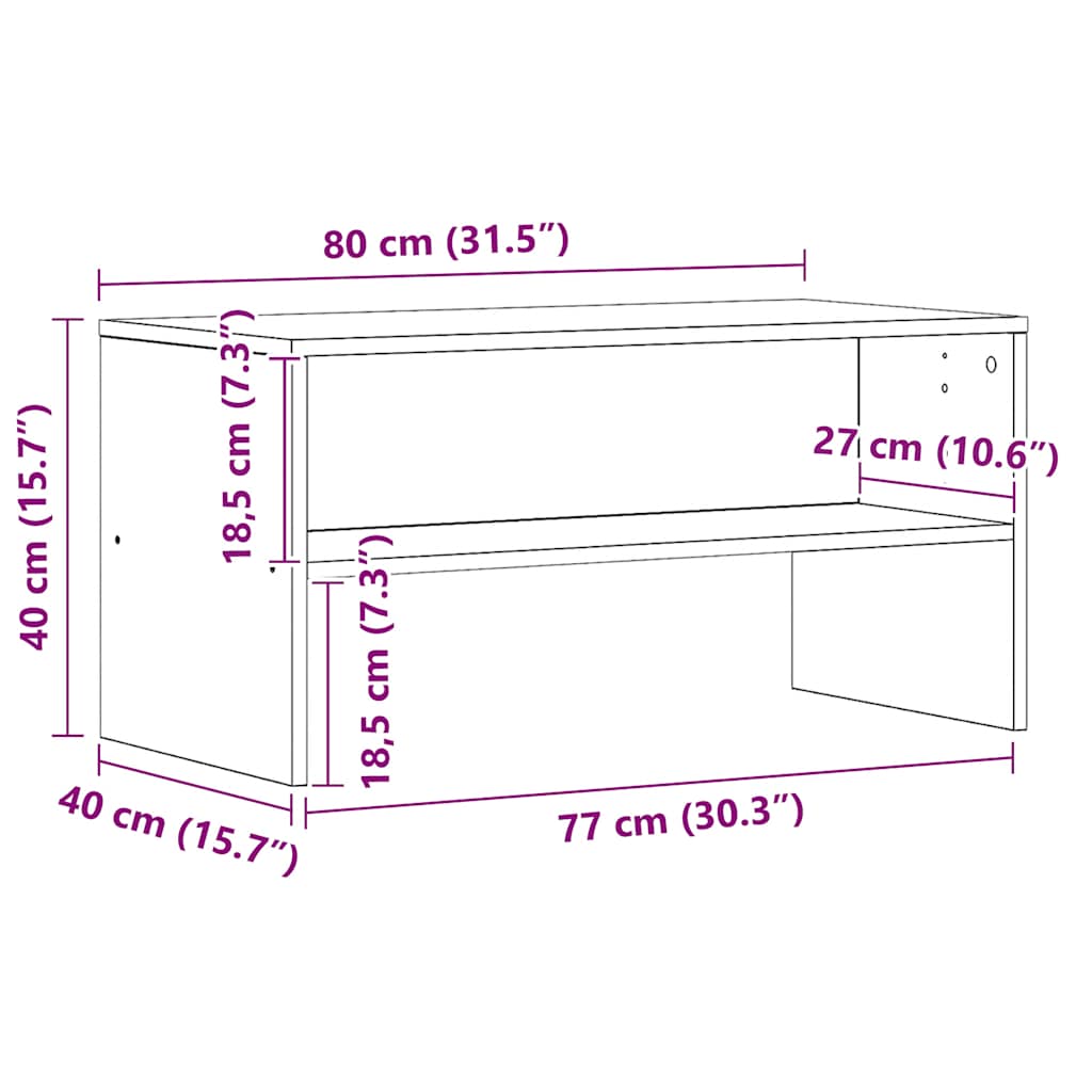 tv-bord 80x40x40 cm konstrueret træ kunsteg