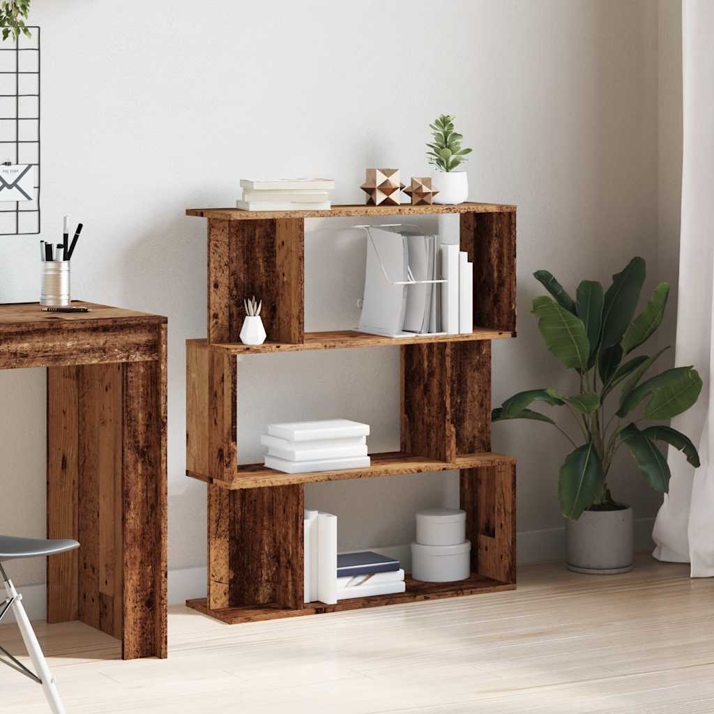 bogskab 80x24x96 cm konstrueret træ antikt træ