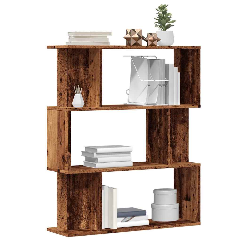 bogskab 80x24x96 cm konstrueret træ antikt træ