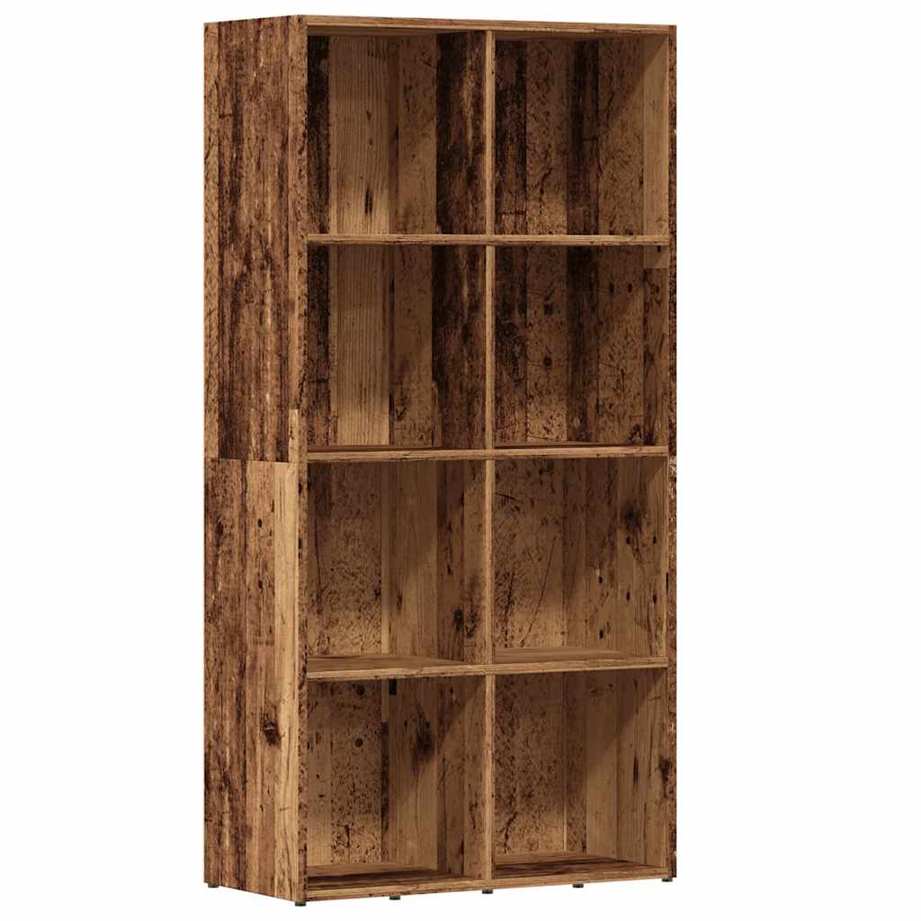 bogskab 66x30x130 cm konstrueret træ antikt træ