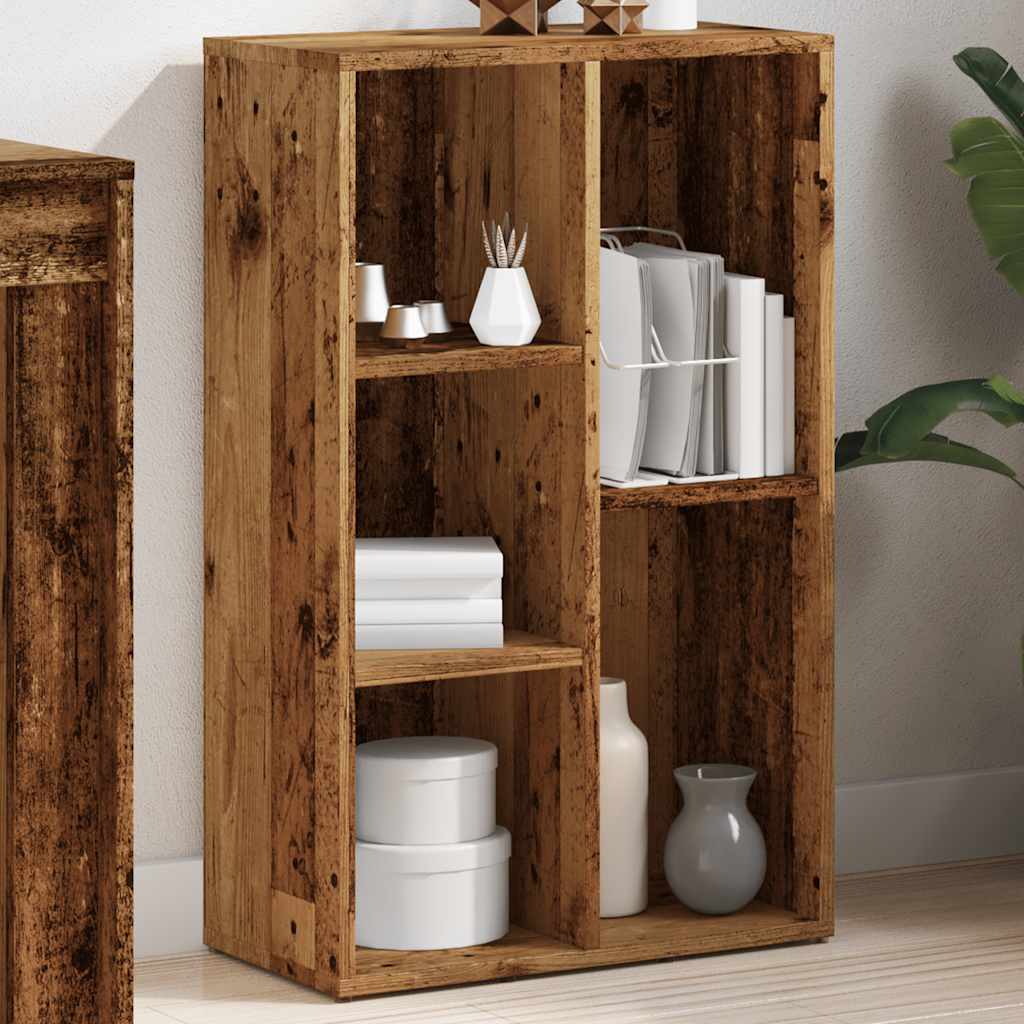 bogskab 66x30x130 cm konstrueret træ antikt træ