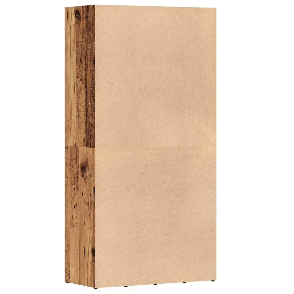 bogskab 66x30x130 cm konstrueret træ antikt træ