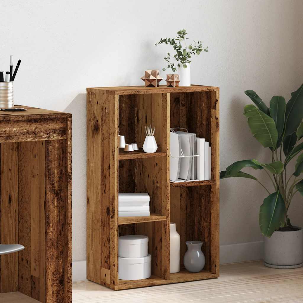 bogskab 50x25x80 cm konstrueret træ antikt træ