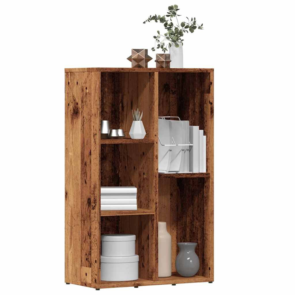 bogskab 50x25x80 cm konstrueret træ antikt træ