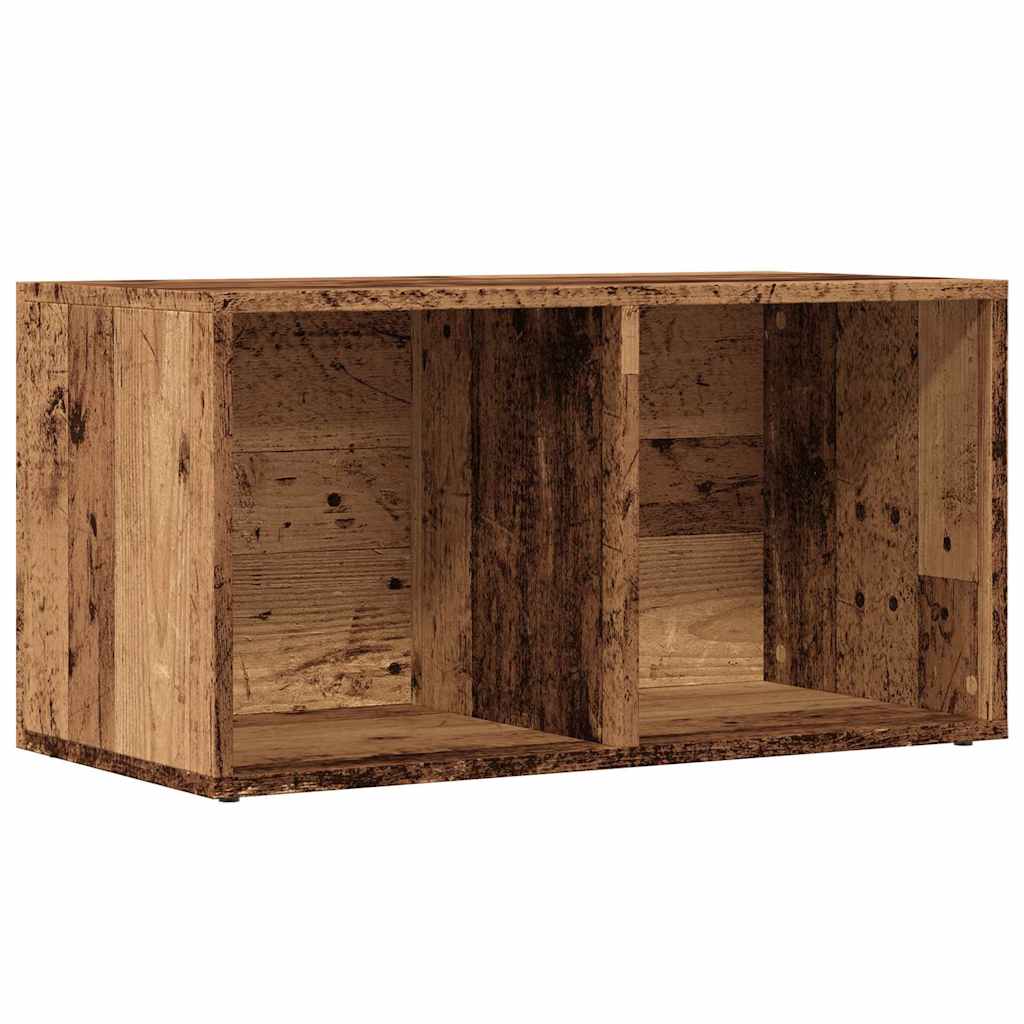 LP-opbevaringsboks i gammelt træ 69,5x34x36 cm konstrueret træ