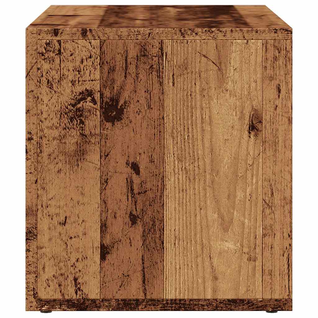 LP-opbevaringsboks i gammelt træ 69,5x34x36 cm konstrueret træ