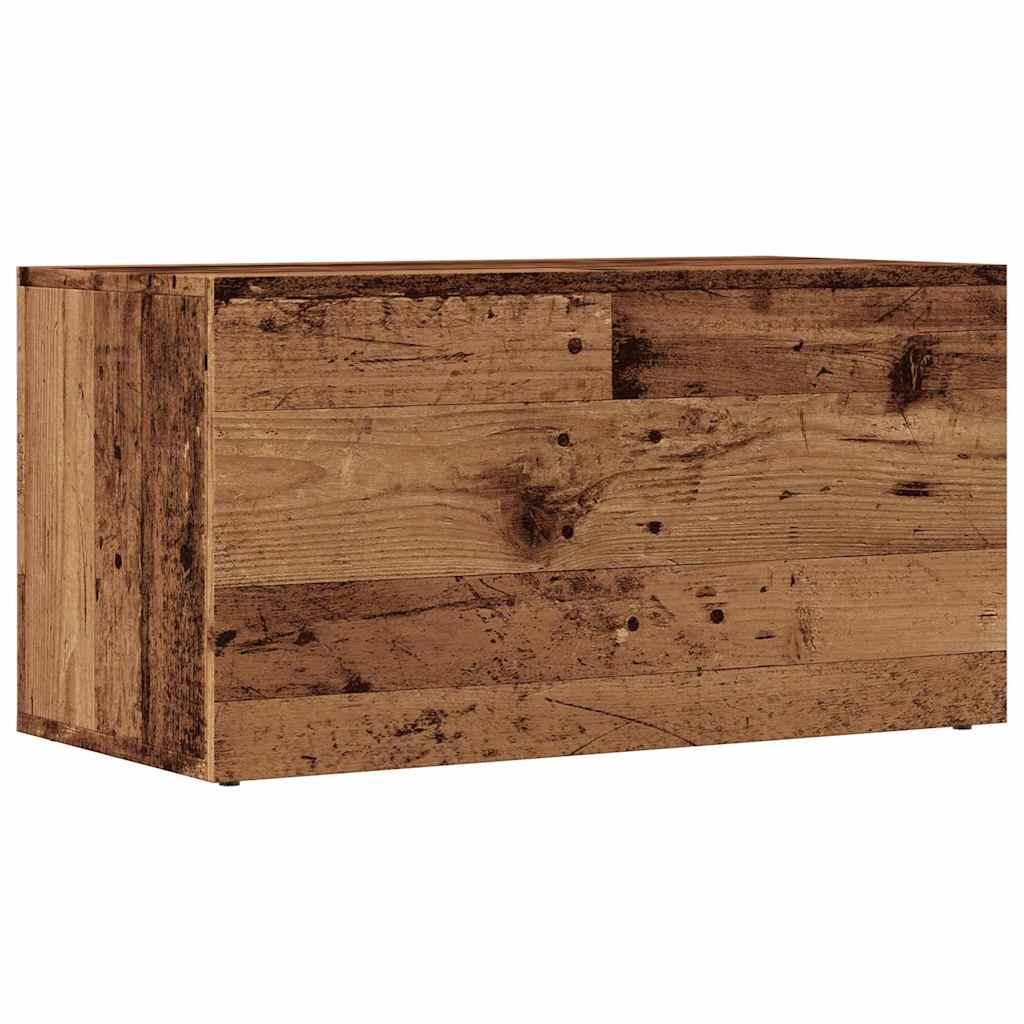LP-opbevaringsboks i gammelt træ 69,5x34x36 cm konstrueret træ