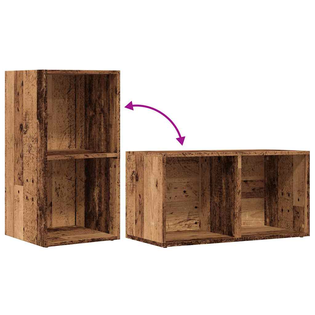 LP-opbevaringsboks i gammelt træ 69,5x34x36 cm konstrueret træ