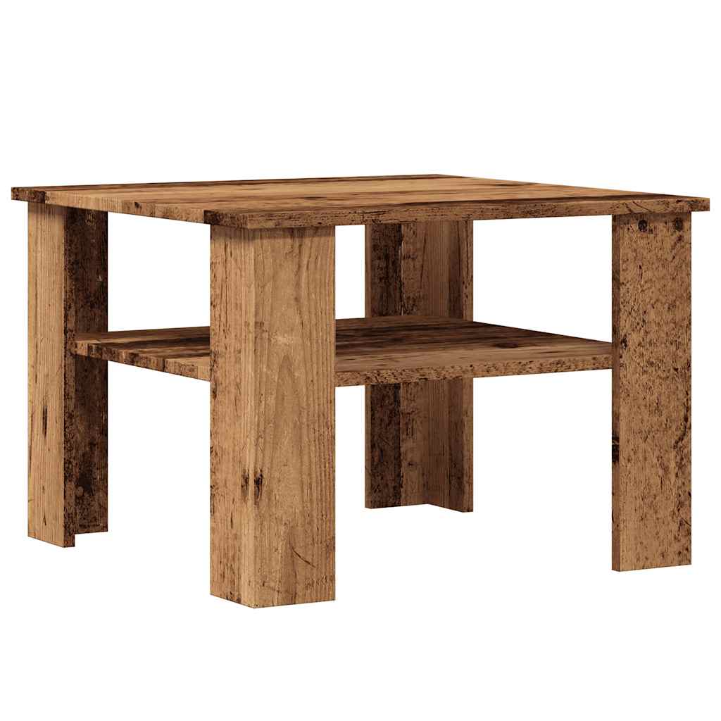 sofabord 60x60x42 cm konstrueret træ antikt træ