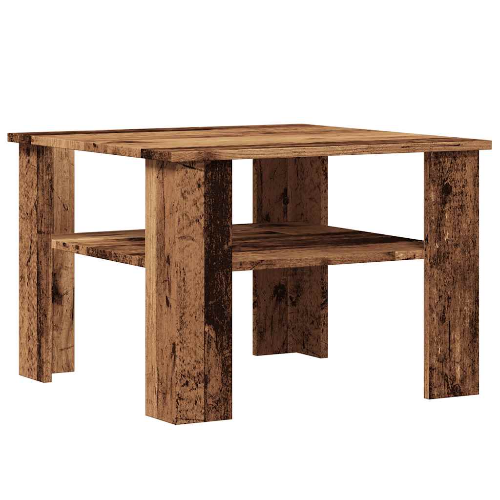 sofabord 60x60x42 cm konstrueret træ antikt træ
