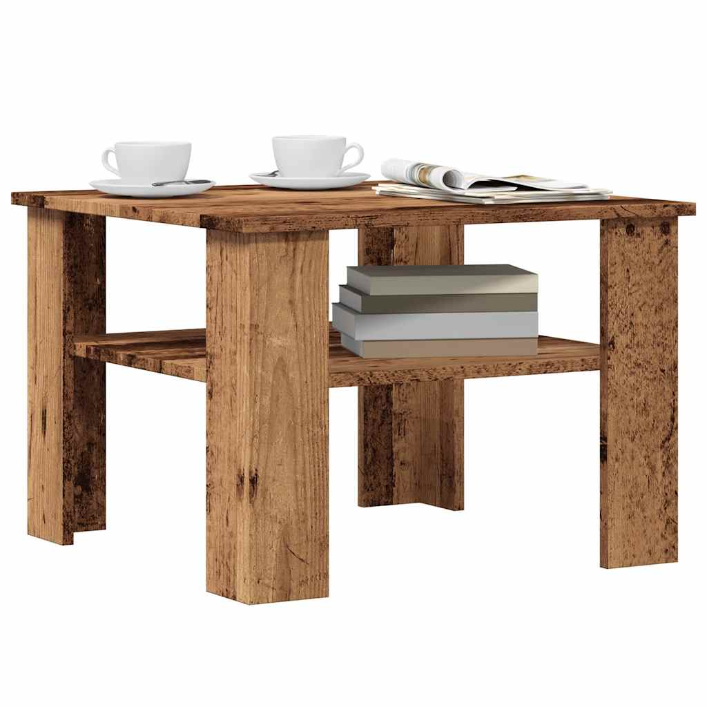 sofabord 60x60x42 cm konstrueret træ antikt træ