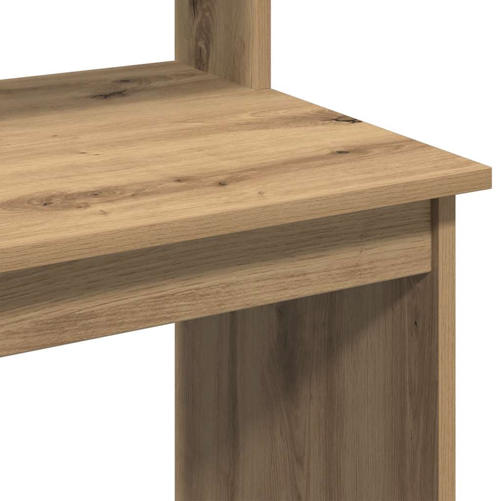 skrivebord m. hylder 102x45x148 cm konstrueret træ kunsteg