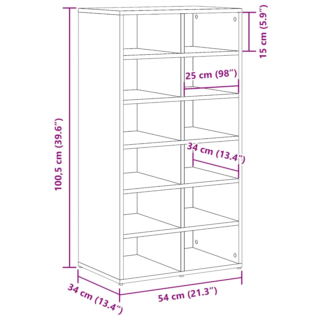 skoreol 54x34x100,5 cm konstrueret træ gammelt træ