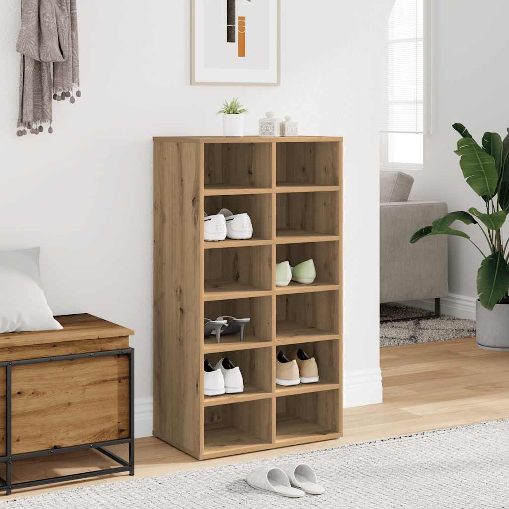 skoreol 54x34x100,5 cm konstrueret træ egetræsfarve