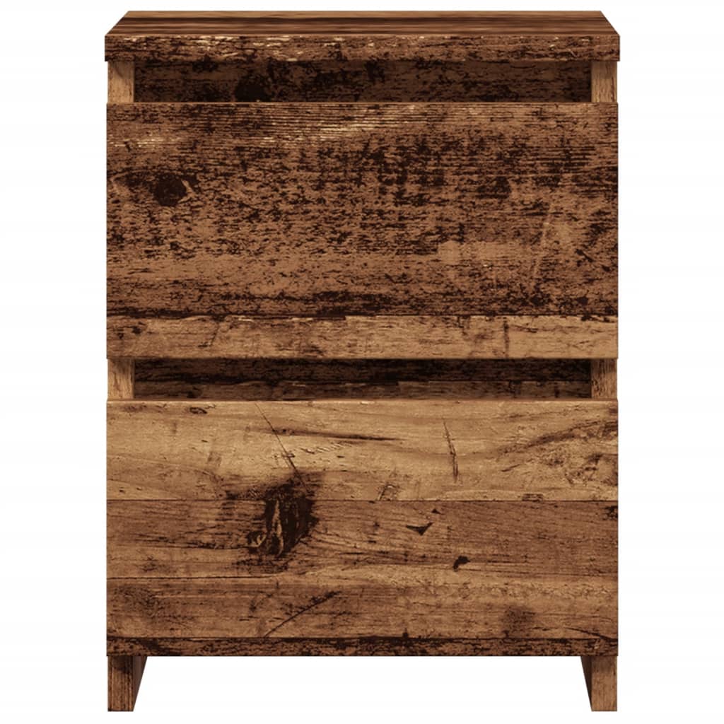 sengebord 30x30x40 cm konstrueret træ antikt trælook