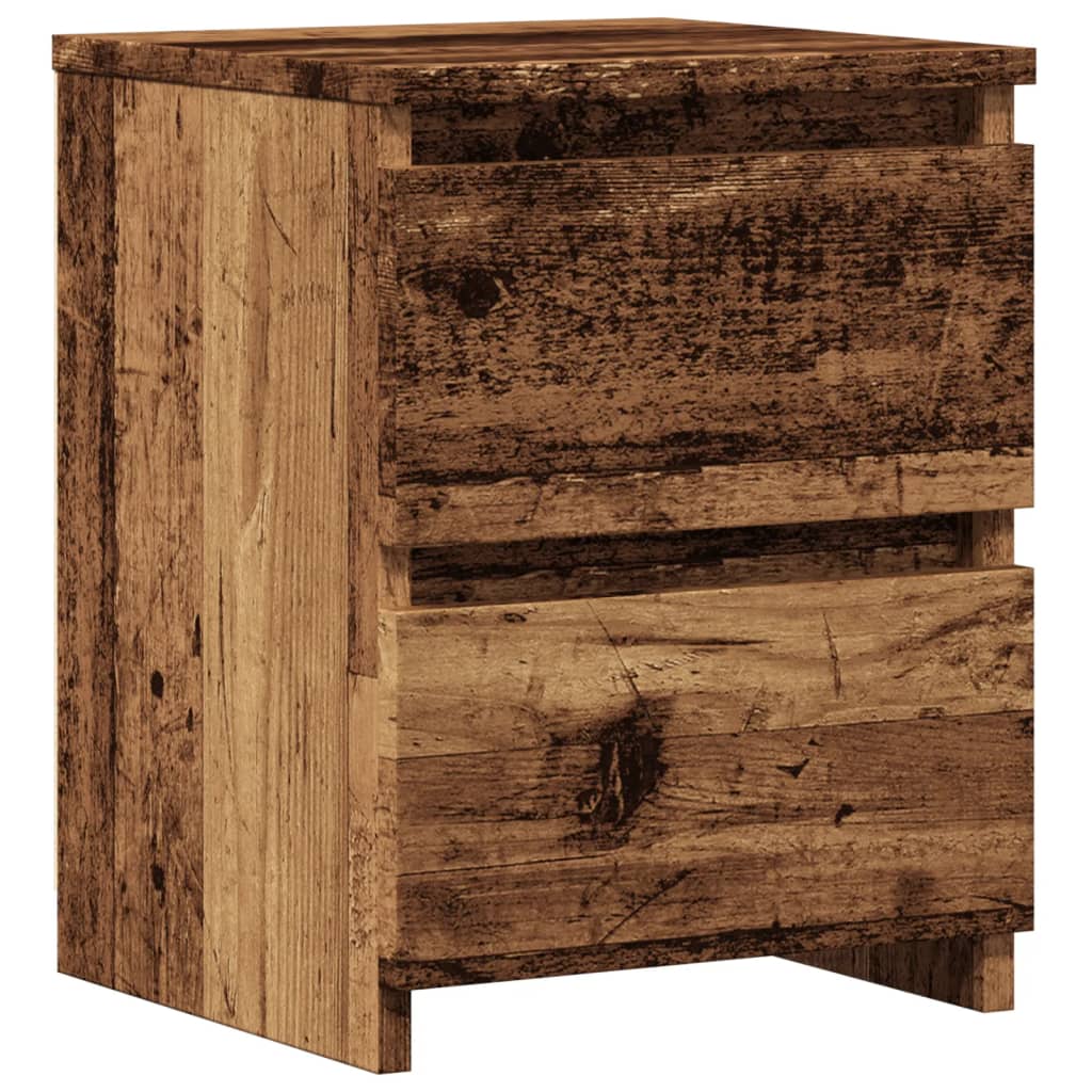 sengeborde 2 stk. 30x30x40 cm konstrueret træ antikt trælook