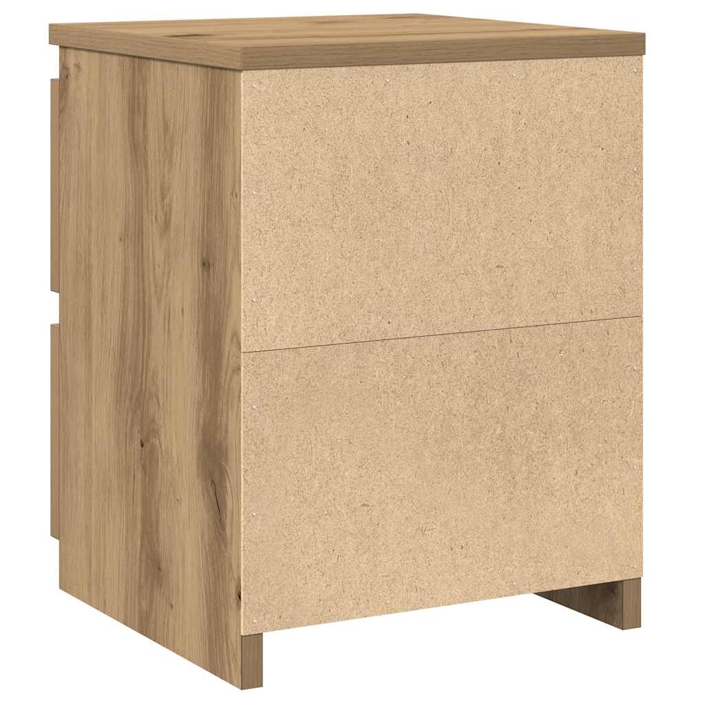 sengeborde 2 stk. 30x30x40 cm konstrueret træ kunsteg