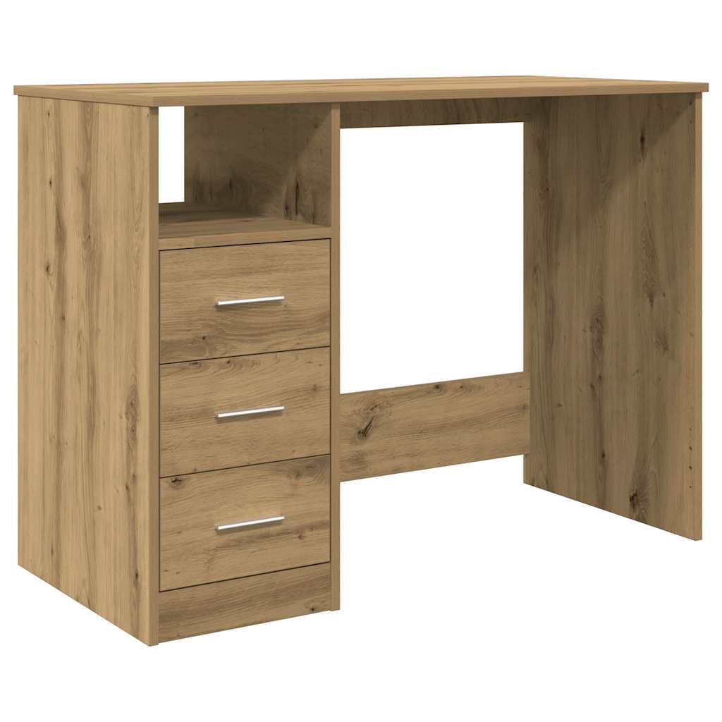 skrivebord 102x50x76 cm konstrueret træ kunsteg