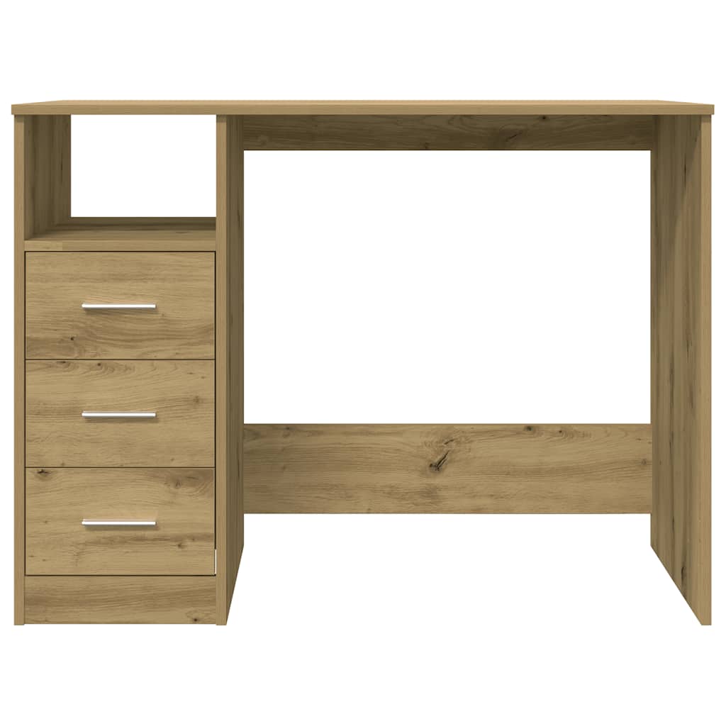 skrivebord 102x50x76 cm konstrueret træ kunsteg