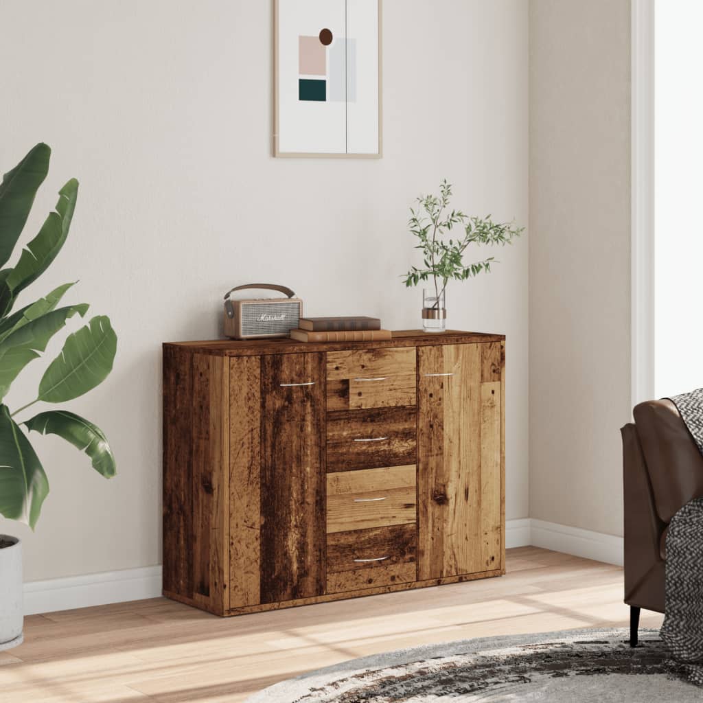 skab 88x30x64 cm konstrueret træ antikt trælook