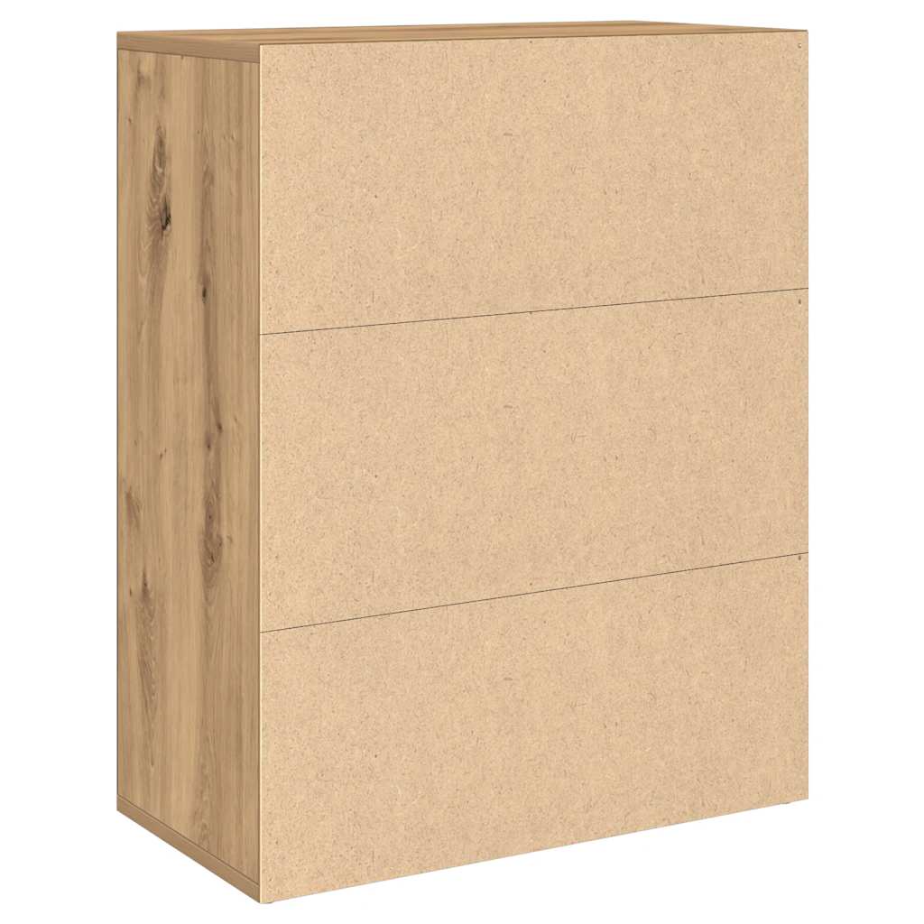 skænk 60x30x75 cm konstrueret træ egetræsfarve