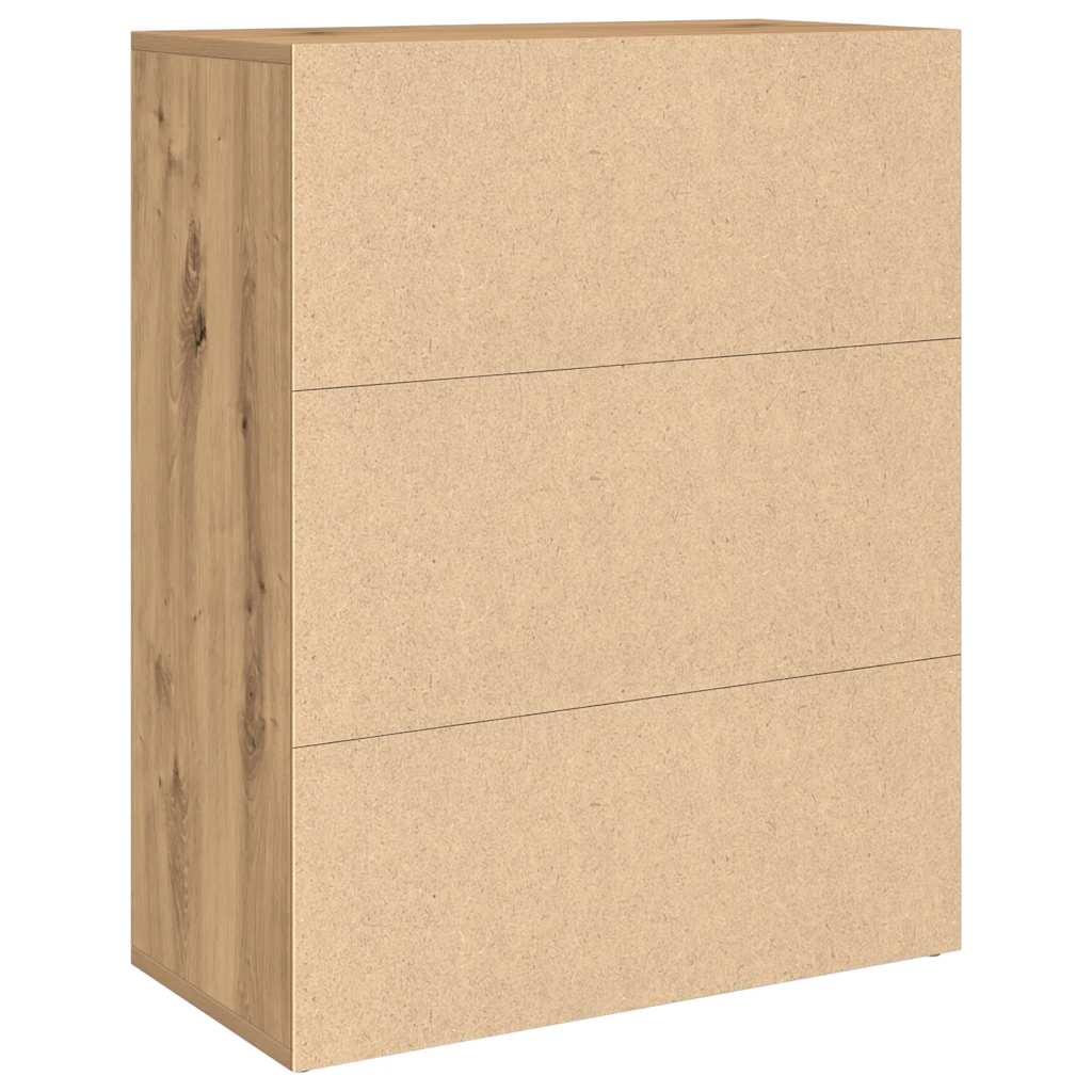 skænk 60x30x75 cm konstrueret træ egetræsfarve