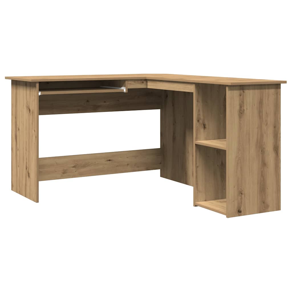 hjørneskrivebord 120x140x75 cm konstrueret træ artisan egetræ