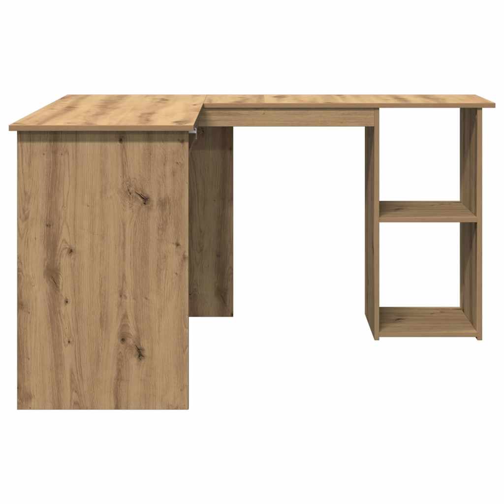 hjørneskrivebord 120x140x75 cm konstrueret træ artisan egetræ