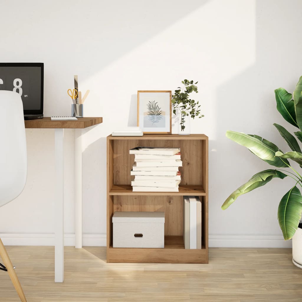 bogreol 60x24x76 cm konstrueret træ egetræsfarve