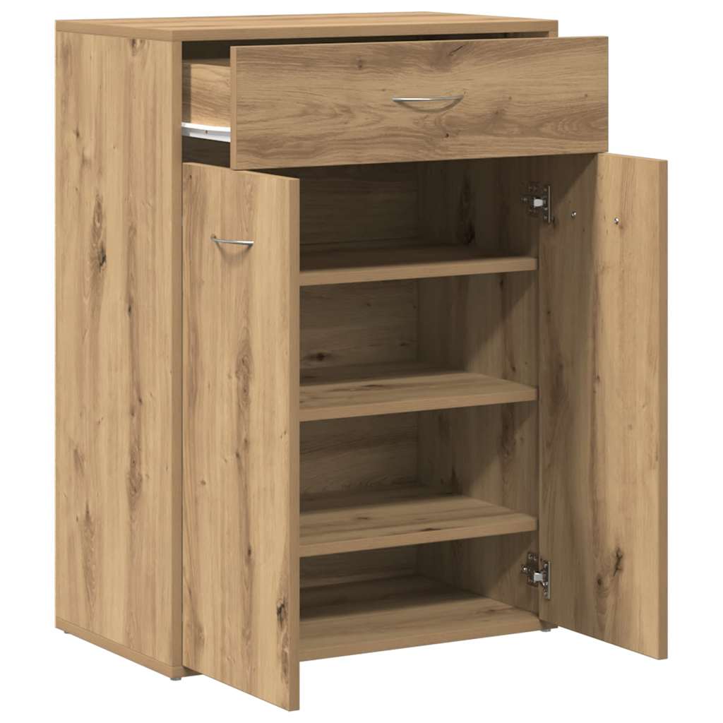 skoskab 60x35x84 cm konstrueret træ kunsteg