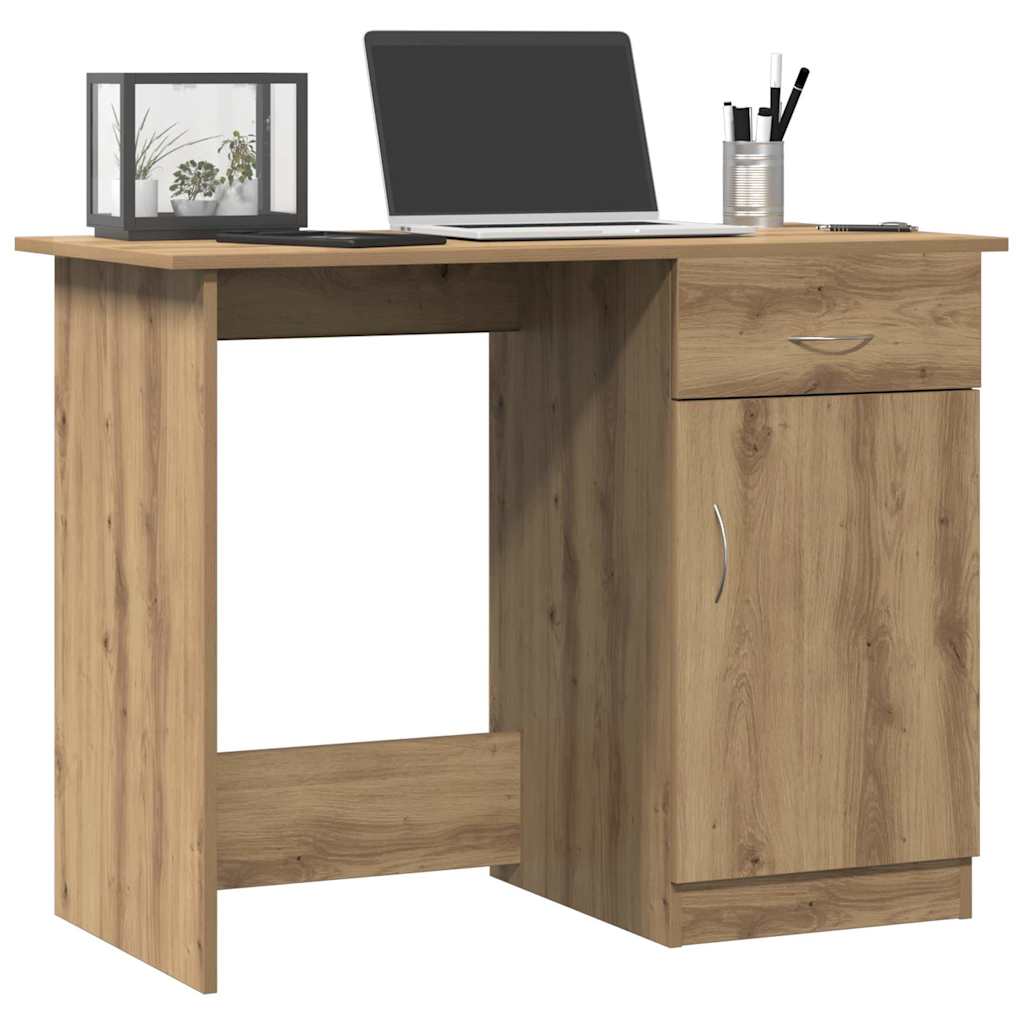 skrivebord 100x50x76 cm konstrueret træ kunsteg