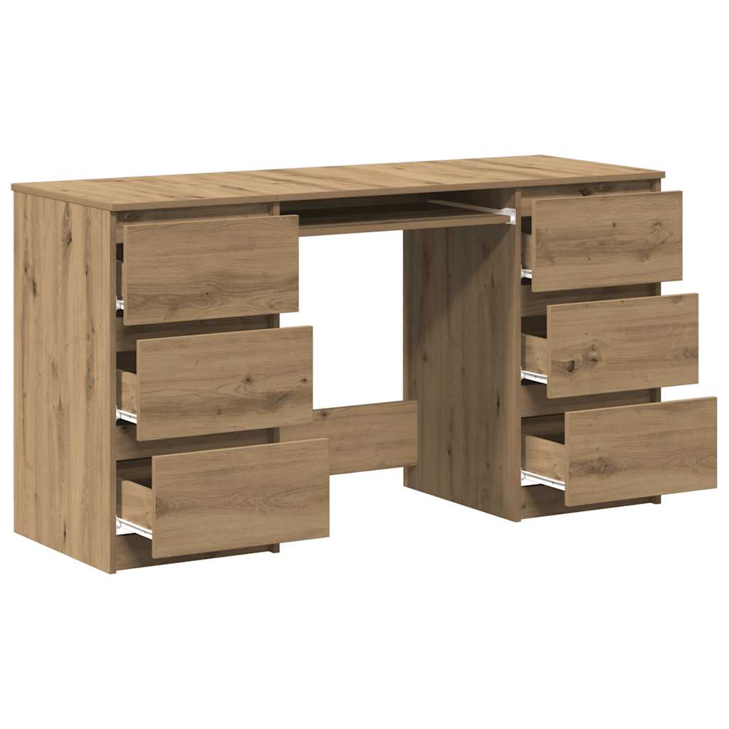 skrivebord 140x50x77 cm konstrueret træ kunsteg
