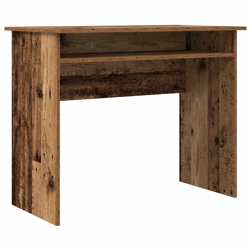 skrivebord 90x50x74 cm konstrueret træ antikt trælook