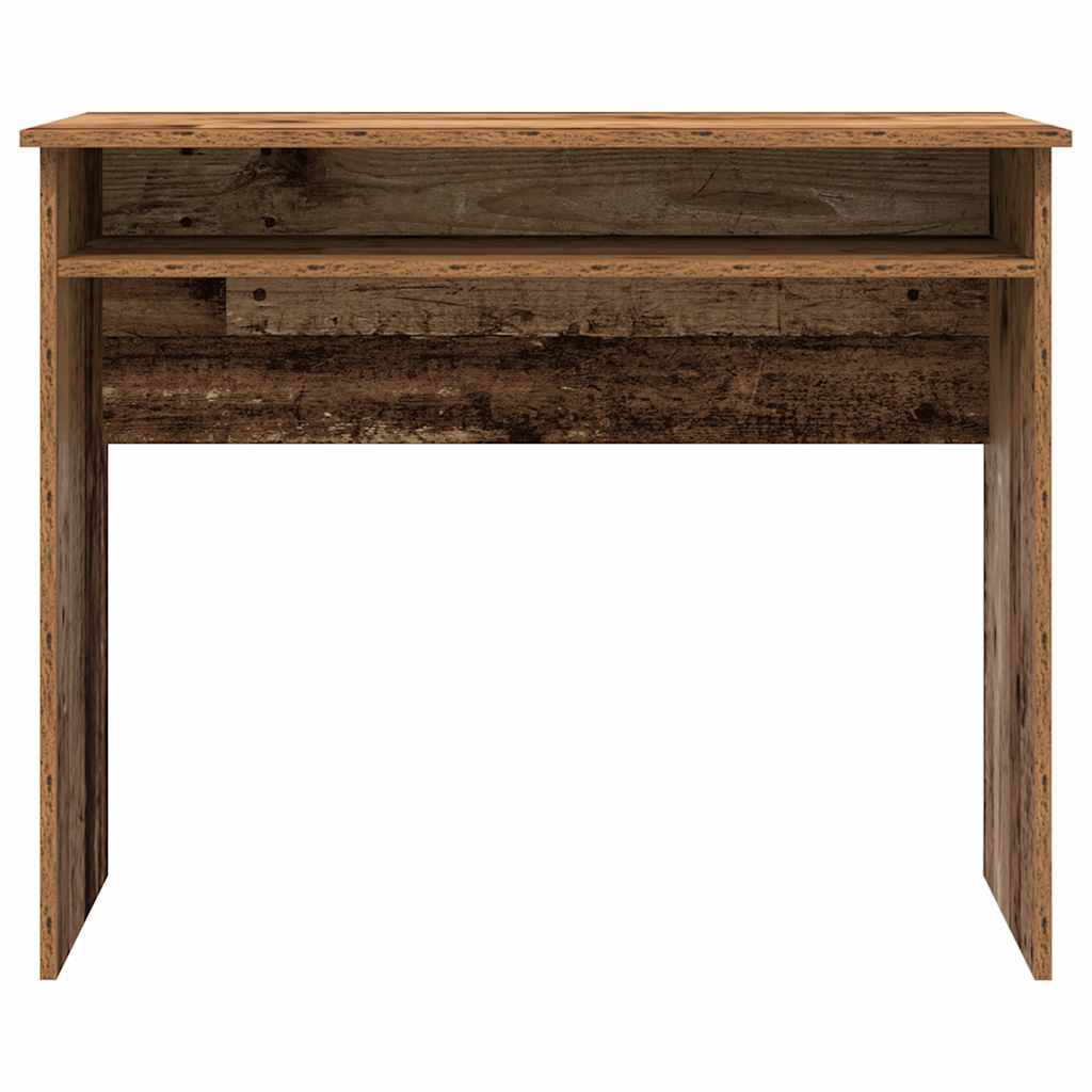 skrivebord 90x50x74 cm konstrueret træ antikt trælook