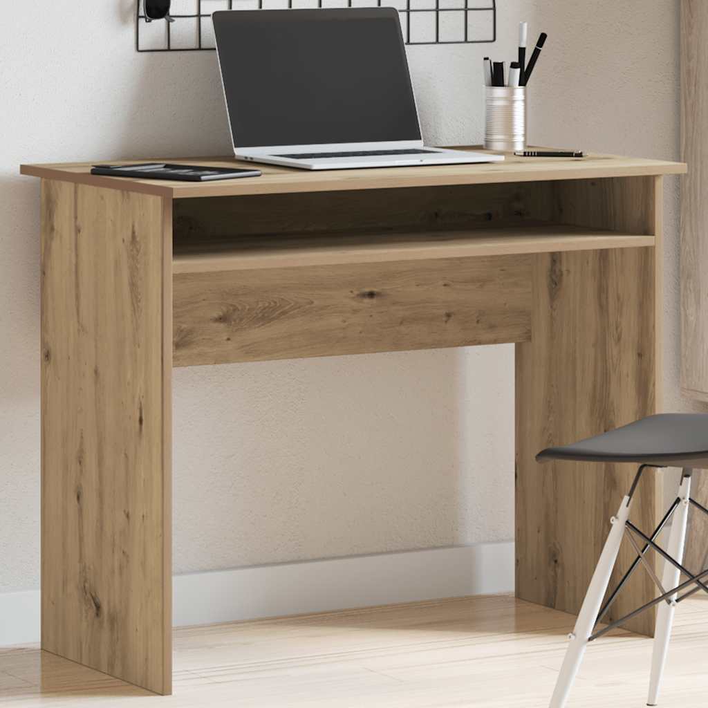 skrivebord 90x50x74 cm konstrueret træ kunsteg