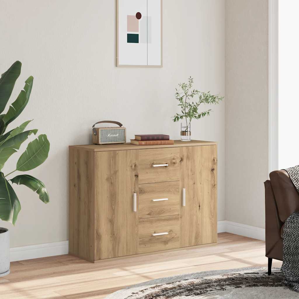 skænk 90x29,5x65 cm konstrueret træ kunsteg