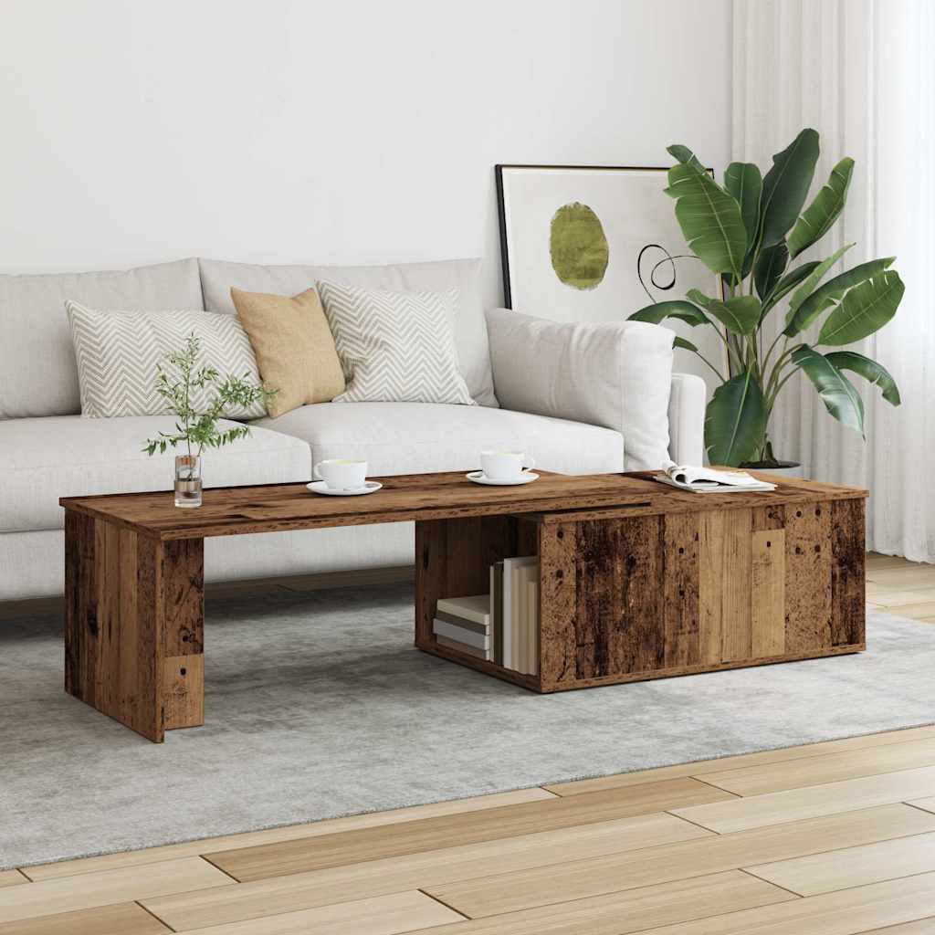 sofabord 150x50x35 cm konstrueret træ antikt træ