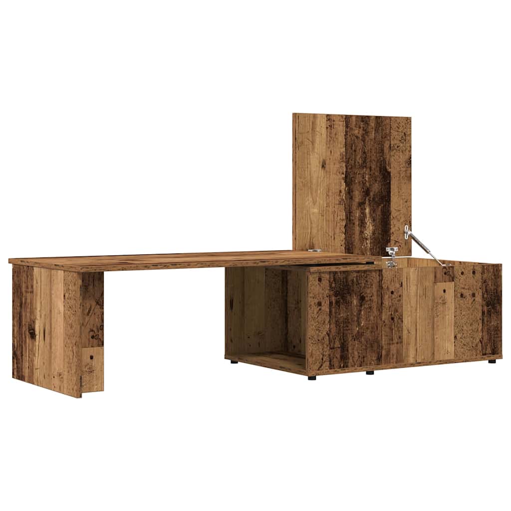 sofabord 150x50x35 cm konstrueret træ antikt træ