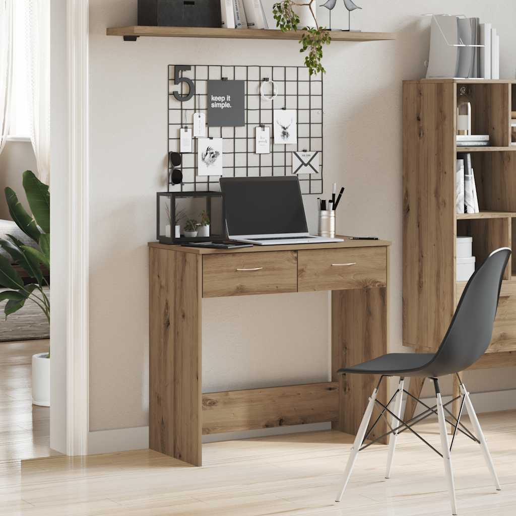 skrivebord 80x40x75 cm konstrueret træ kunsteg