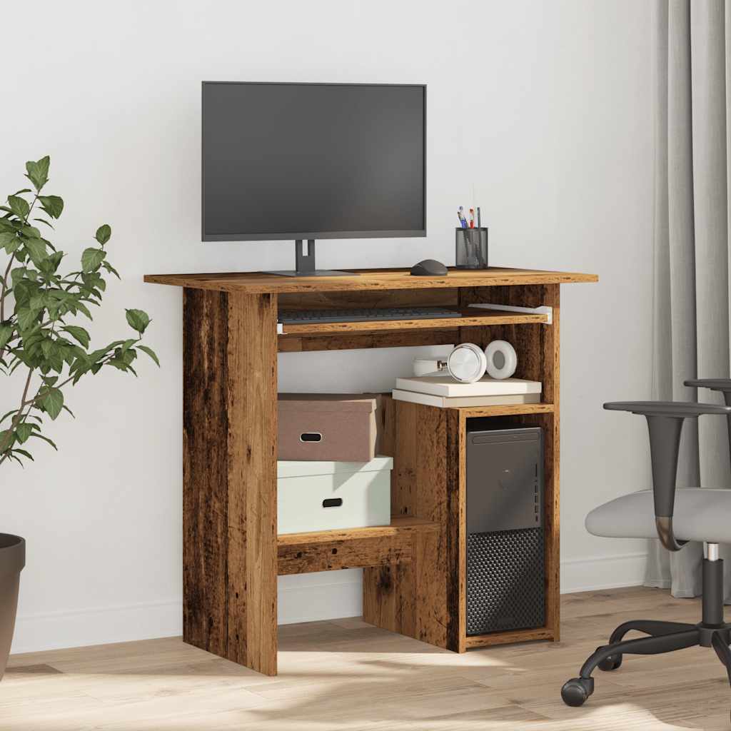 skrivebord 80 x 45 x 74 cm konstrueret træ antikt træ