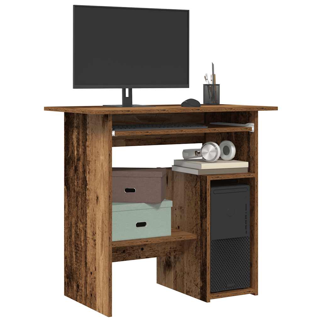skrivebord 80 x 45 x 74 cm konstrueret træ antikt træ