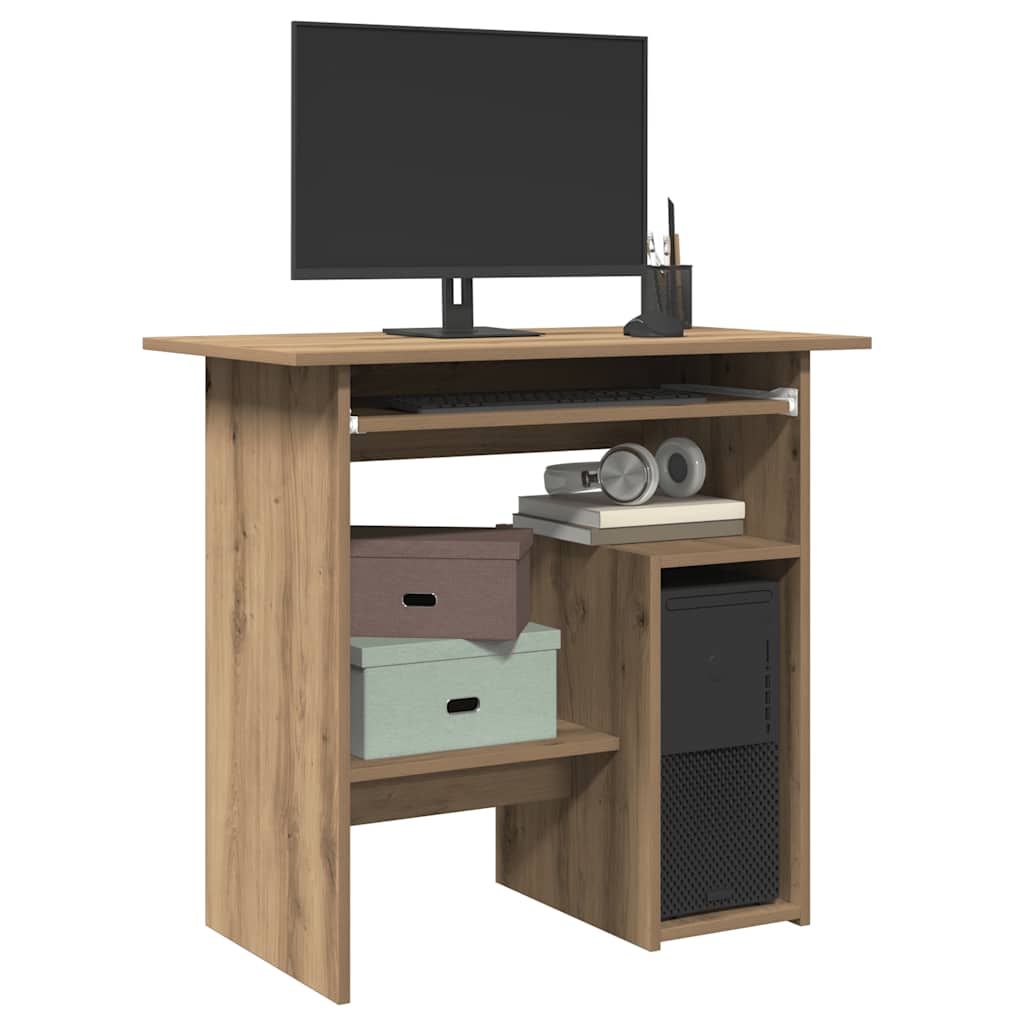 skrivebord 80x45x74 cm konstrueret træ kunsteg